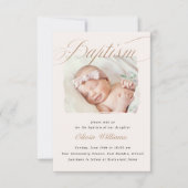 Invitation Conception de photo de baptême Taupe Blush doux (Devant)