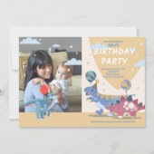 Invitation Conception de photos pour une fête de dinosaures f (Devant)
