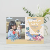 Invitation Conception de photos pour une fête de dinosaures f (Debout devant)