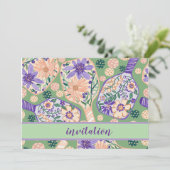 Invitation Conception de pickleball floral vintage (Debout devant)