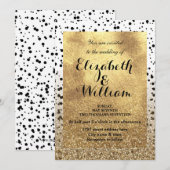 Invitation Conception de points de confettis et d'or faux (Devant / Derrière)
