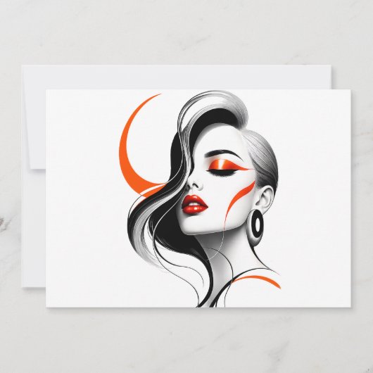 Invitation Conception de portrait de femme abstraite de luxe (Devant)