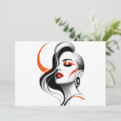 Invitation Conception de portrait de femme abstraite de luxe (Debout devant)