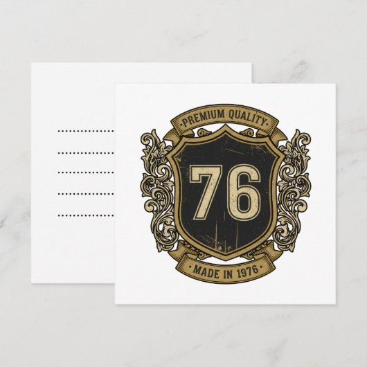 Invitation Conception de qualité supérieure faite en 1976 ave (Devant / Derrière)