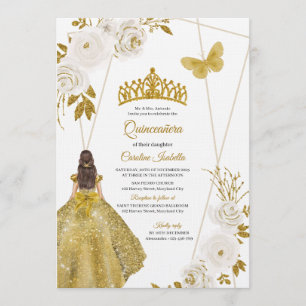 Invitation Conception de Quinceanera de luxe personnalisable