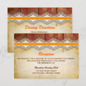 Invitation conception de réception de mariage en bois et dent (Devant / Derrière)