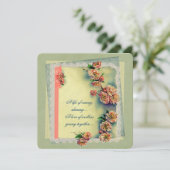 Invitation Conception de Rose vintage pour le renouvellement (Debout devant)