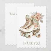 Invitation Conception de roulettes rétro à motif floral vinta (Devant / Derrière)