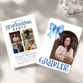 Invitation Conception de ruban bleu simple pour la remise des
