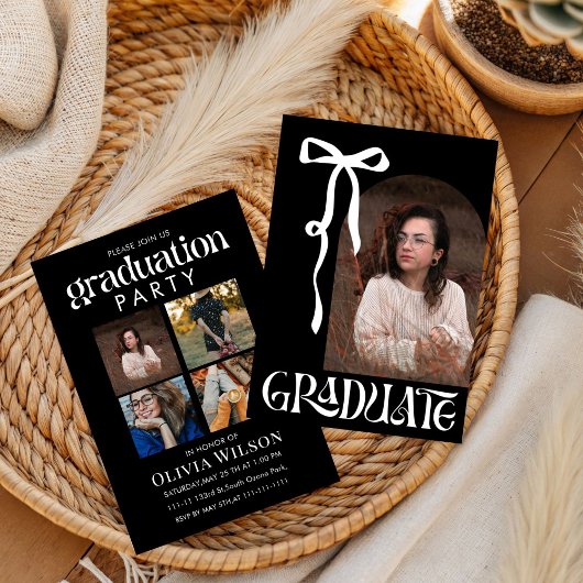 Invitation Conception de ruban noir et blanc pour la remise d