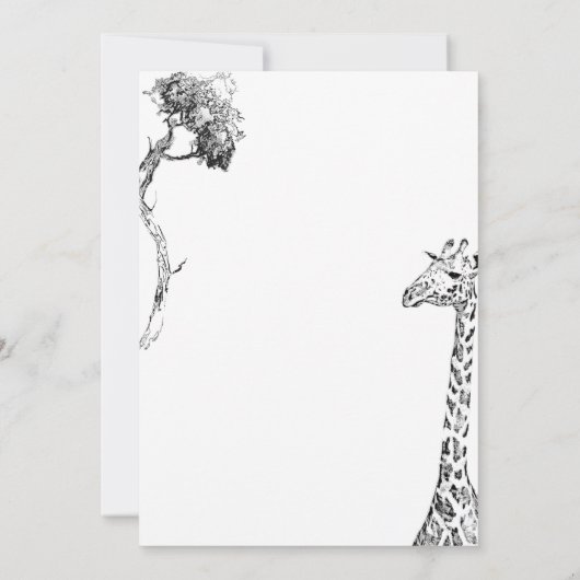 Invitation Conception de sauvegarde de date de mariage safari (Dos)