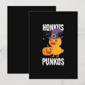 Invitation Conception de sorcière d'Halloween de canard drôle (Devant / Derrière)