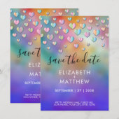 Invitation Conception de speckles de coeur coloré (Devant / Derrière)