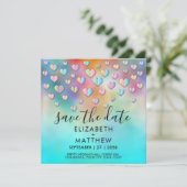 Invitation Conception de speckles de coeur coloré (Debout devant)