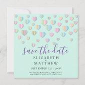 Invitation Conception de speckles de coeur colorés (Dos)