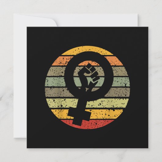 Invitation Conception de symbole de féminisme Rétro Vintage,  (Devant)
