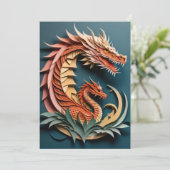 Invitation Conception de T-shirt Dragon en papier 3D (Debout devant)