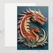 Invitation Conception de T-shirt Dragon en papier 3D (Devant / Derrière)