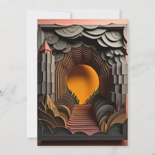 Invitation Conception de T-shirt en art papier 3D