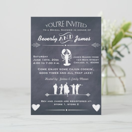 Invitation Conception de tableau de Fête de la mariée de (Debout devant)