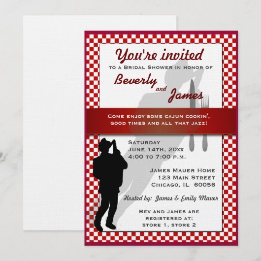 Invitation Conception de tableau de Fête de la mariée de (Devant / Derrière)