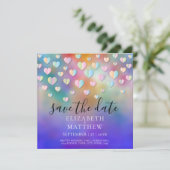 Invitation Conception de taches de cœur colorées (Debout devant)