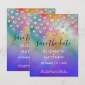 Invitation Conception de taches de cœur colorées (Devant / Derrière)