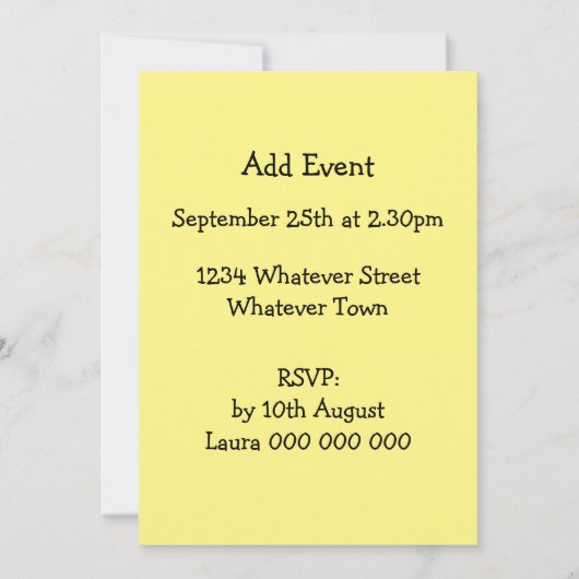 Invitation Conception de taxi jaune (Dos)