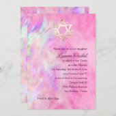 Invitation Conception de teinture à tarte bat mitzvah rose ch (Devant / Derrière)
