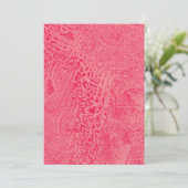 Invitation Conception de textile rose vif avec un centre bleu (Debout devant)