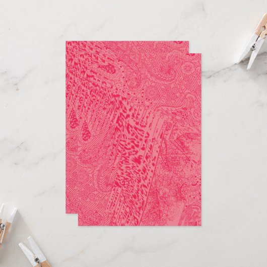 Invitation Conception de textile rose vif avec un centre bleu (Devant/Arrière en situation)