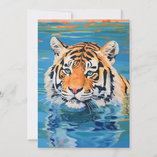 Invitation Conception de tigre, peinte, art coloré (Devant)
