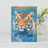 Invitation Conception de tigre, peinte, art coloré (Debout devant)