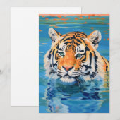 Invitation Conception de tigre, peinte, art coloré (Devant / Derrière)