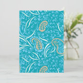 Invitation Conception de tissu turquoise complexe avec motif (Debout devant)