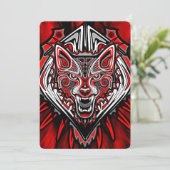 Invitation Conception de totem tribal Haida Loup (Debout devant)