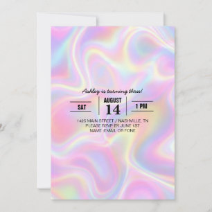 Invitation Conception de tourbillon holographique pastel vibr
