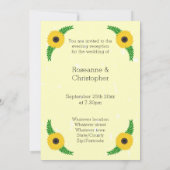 Invitation Conception de tournesol de couleur jaune pour réce (Dos)