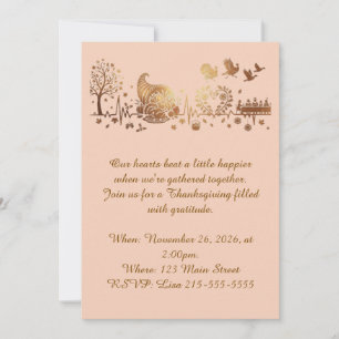 Invitation Conception de vacances de Thanksgiving pour les ba