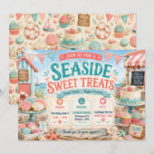 Invitation Conception de vente de pâtisseries sucrées au bord (Devant / Derrière)