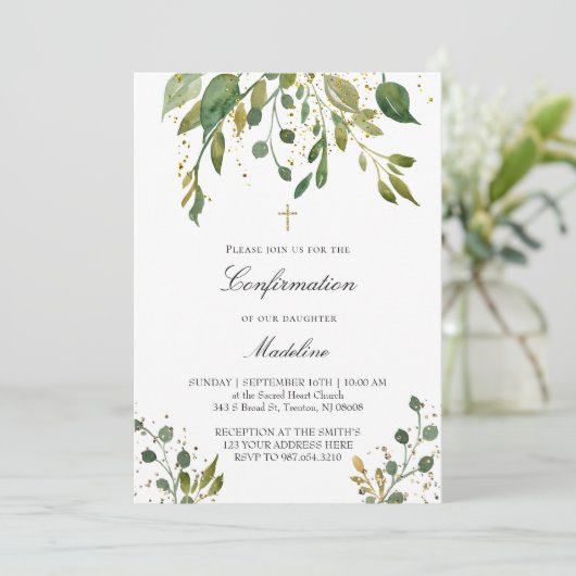 Invitation conception de verdure Confirmation (Debout devant)