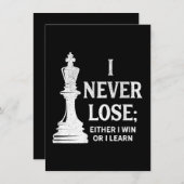 Invitation Conception d'échecs classique, je ne perds jamais  (Devant / Derrière)