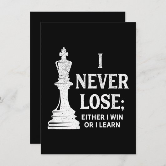 Invitation Conception d'échecs classique, je ne perds jamais  (Devant / Derrière)