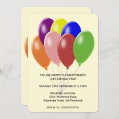 Invitation Conception des ballons fête d'anniversaire (Devant / Derrière)