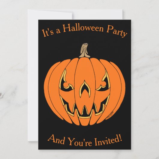 Invitation Conception d'Halloween de citrouille effrayante Ja (Devant)