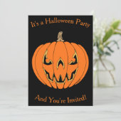 Invitation Conception d'Halloween de citrouille effrayante Ja (Debout devant)