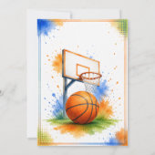 Invitation Conception d'invitation d'anniversaire de basketba (Dos)