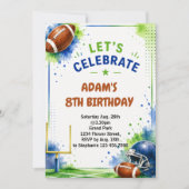 Invitation Conception d'invitation d'anniversaire de football (Devant)