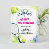 Invitation Conception d'invitation d'anniversaire de tennis à (Debout devant)