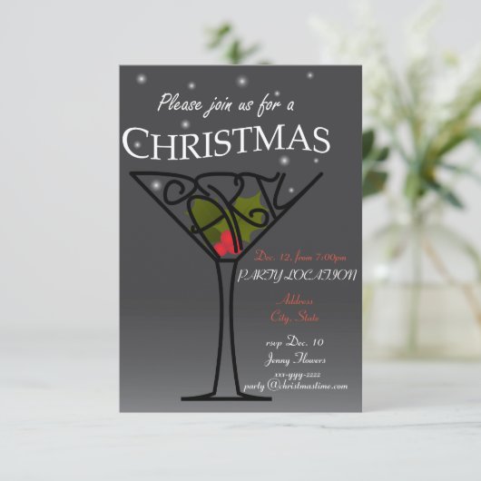 Invitation Conception d'invitation de fête de Noël (Debout devant)